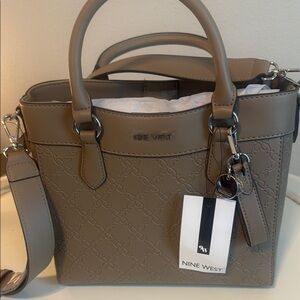 Nine West Tan Satchel Classic Structured Design
